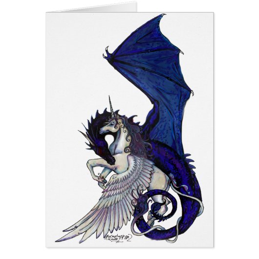 WINGED unicorn and Dragon Cards (Front)