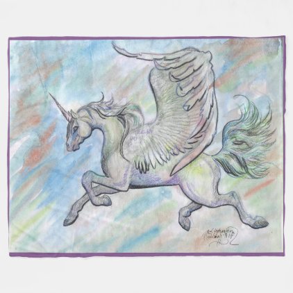 Winged Unicorn Fleece Blanket