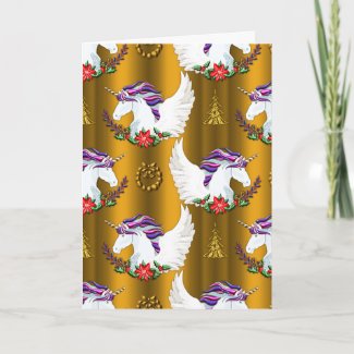 Winged Unicorn Gold Christmas