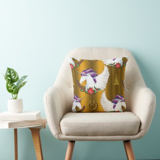 Winged Unicorn Gold Christmas