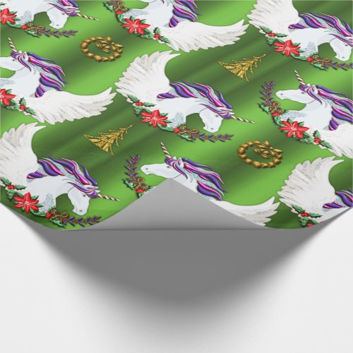 Winged Unicorn Green Christmas