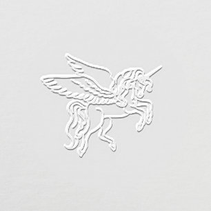 Winged Unicorn Line Art Image Only No Text Embosser