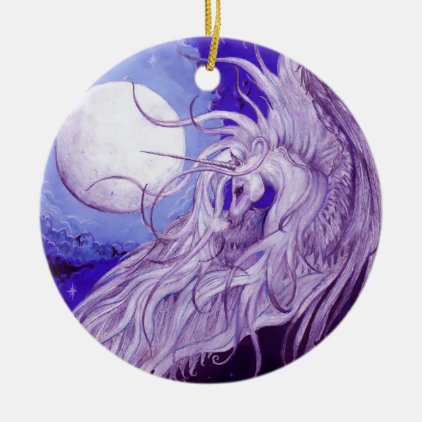 Winged Unicorn Ornament with Purple and Blue