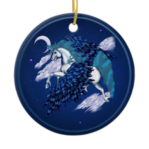 Winged Unicorn -Ornaments Ceramic Ornament