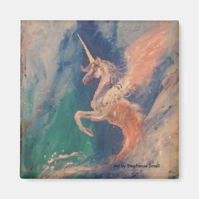 Winged Unicorn Pegasus Cloud Magnet (Front)