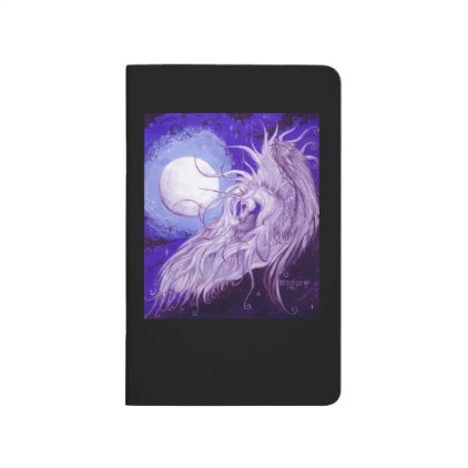 Winged Unicorn Pegasus Pegacorn Moon Purple Blue Journal