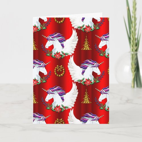 Winged Unicorn Red Christmas