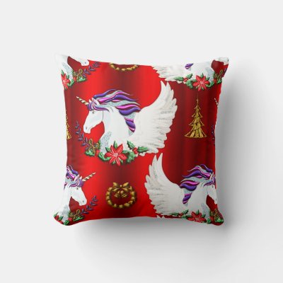 Winged Unicorn Red Christmas