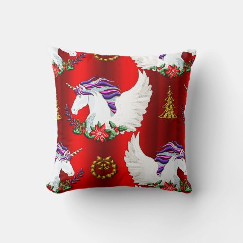 Winged Unicorn Red Christmas
