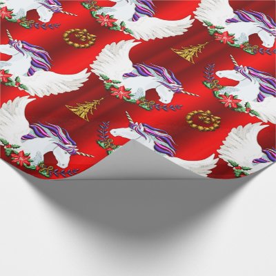 Winged Unicorn Red Christmas