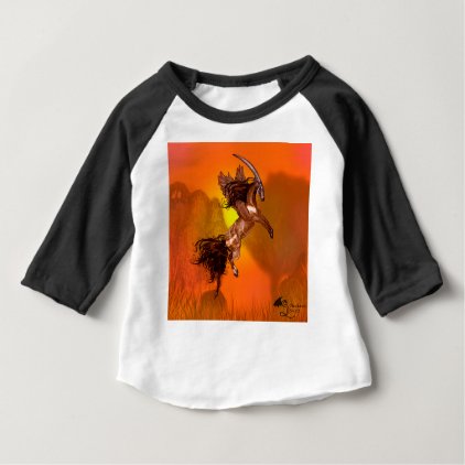 Winged Unicorn Saola Horse Pony Brown Wild Animal Baby T-Shirt