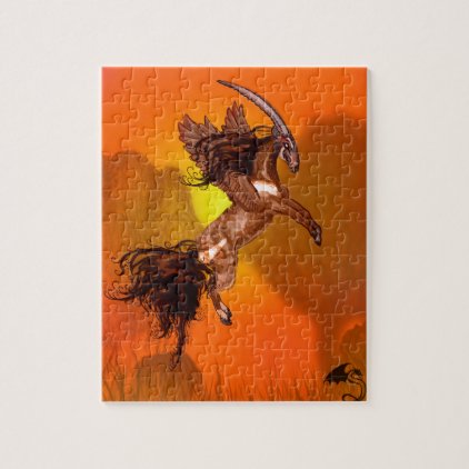 Winged Unicorn Saola Horse Pony Brown Wild Animal Jigsaw Puzzle