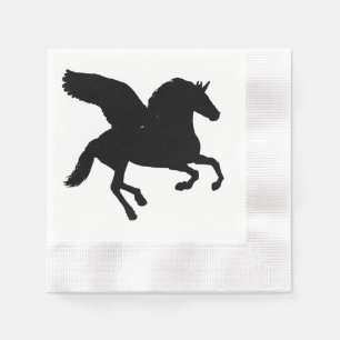 Winged Unicorn Silhouette Napkins