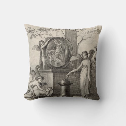 Winged Victory makes a Sacrifice to Goddess Athena Throw Pillow