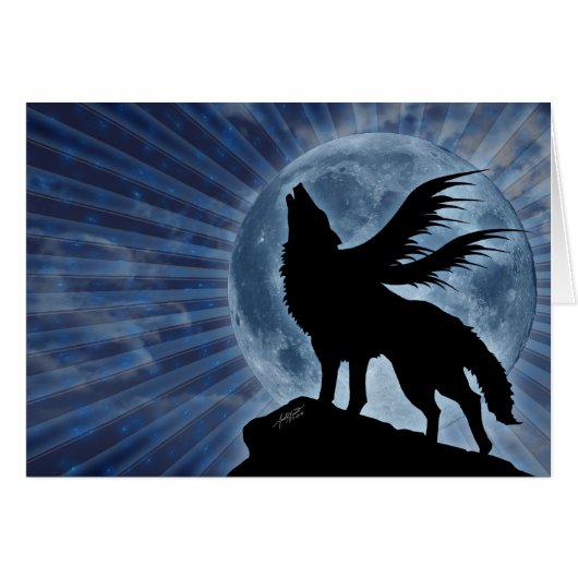 Winged Wolf Card (Front Horizontal)