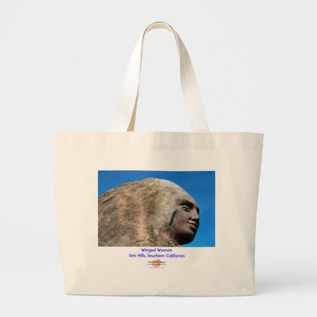 Winged Woman (Face)/Bag Large Tote Bag (Front)
