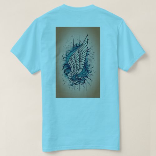 Winged Wonders Futuristic Tattoo Art T_Shirt