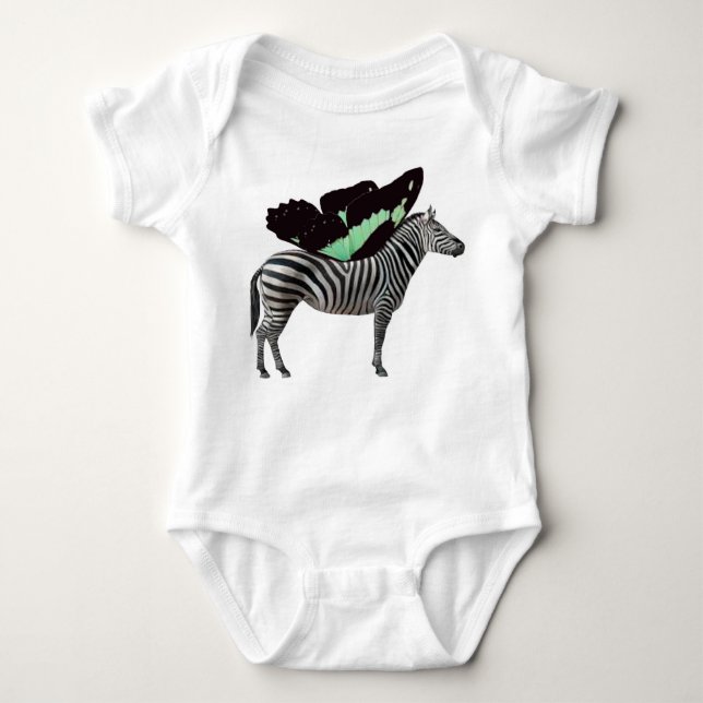 Winged Zebra Baby Bodysuit (Front)