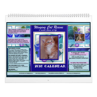 Winging Cat Rescue 2016 Premium Calendar
