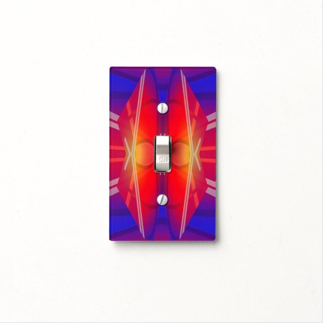 Winging It Neon Layered Abstract Design  Light Switch Cover (In Situ)