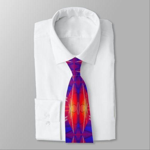 Winging It Neon Layered Abstract Design  Neck Tie