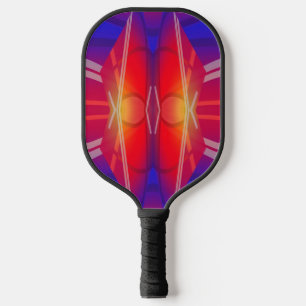 Winging It Neon Layered Abstract Design Pickleball Paddle