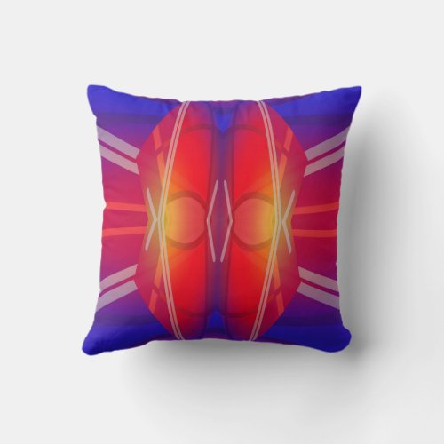 Winging It Neon Layered Abstract Design  Throw Pillow