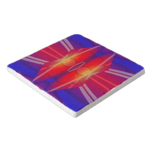 Winging It Neon Layered Abstract Design  Trivet