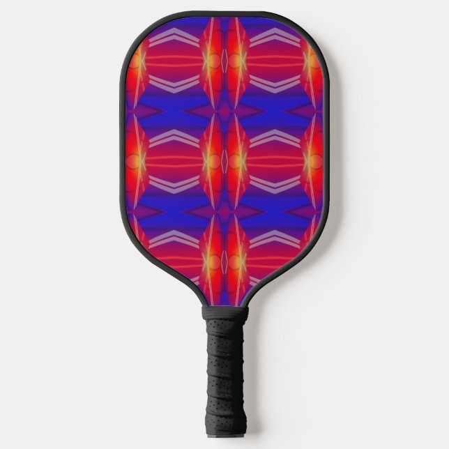 Winging It Pattern Neon Layered Abstract Design Pickleball Paddle (Front)