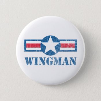 Wingman Vintage Button by raggedshirts at Zazzle
