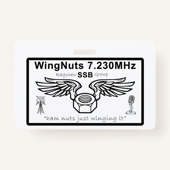 WingNuts Name Badge With Lanynard (Front)