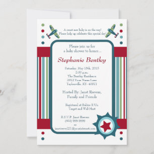 Wings 5x7 Airplane Aviation Invitation