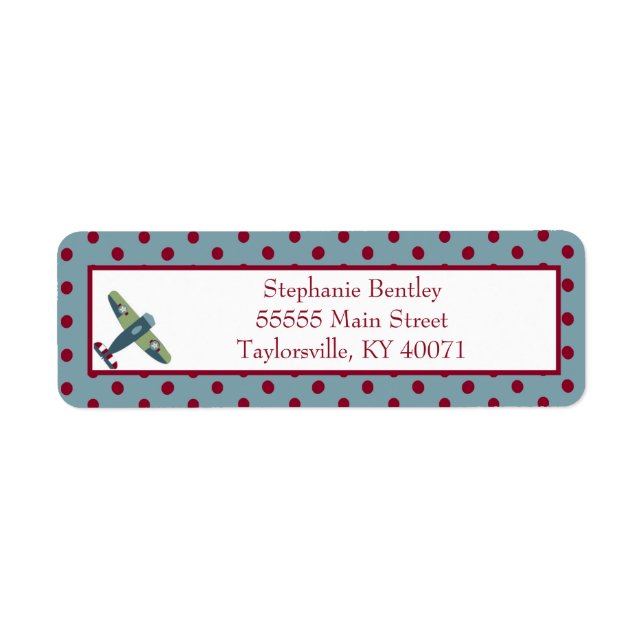Wings Airplane Return Address Label (Front)
