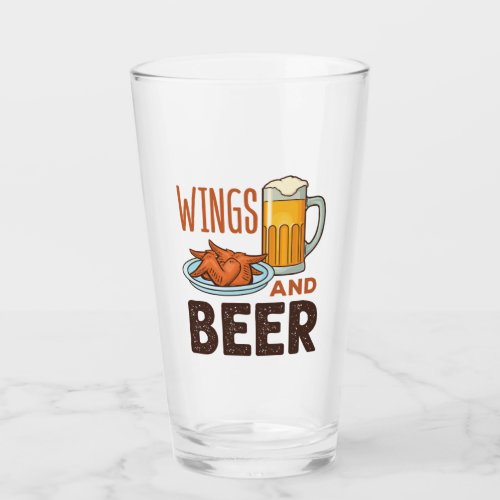 Wings and Beer Chicken Wings Drinking Glass