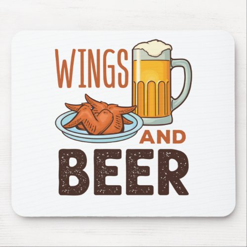 Wings and Beer Chicken Wings Drinking Mouse Pad