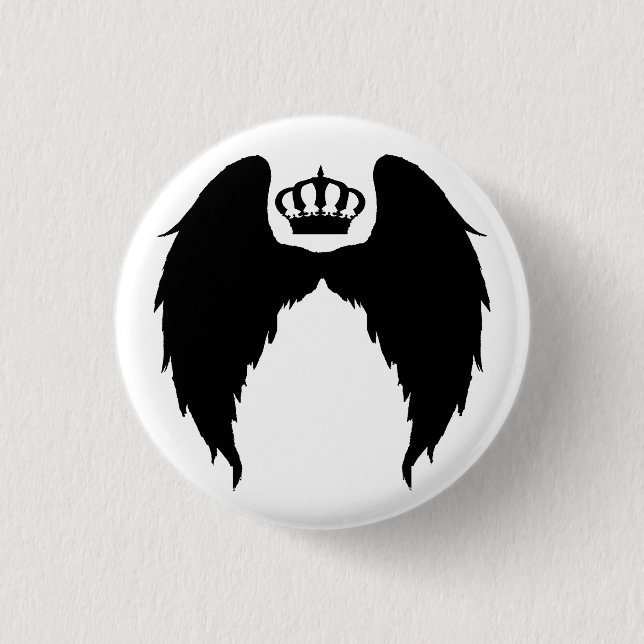 Wings and Crown Flair Pinback Button (Front)