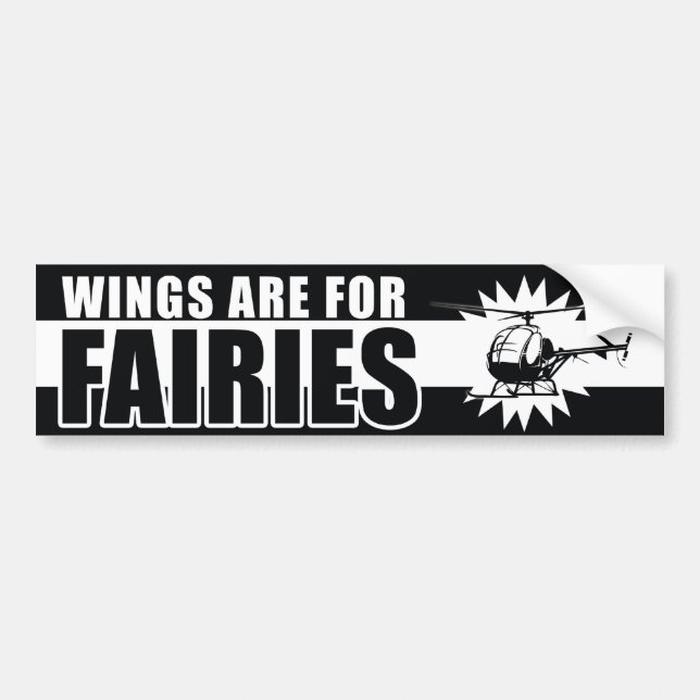 Wings Are For Fairies Bumper Sticker (Front)