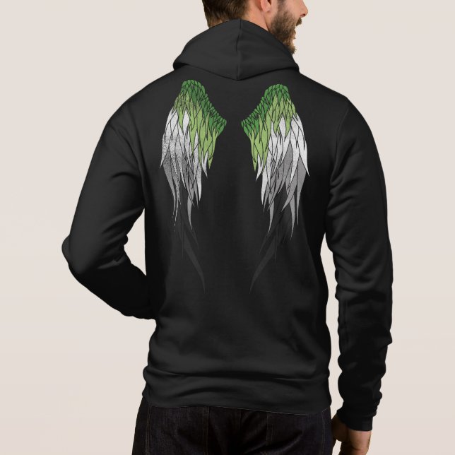 Wings - Aromantic Flag  Hoodie (Back)