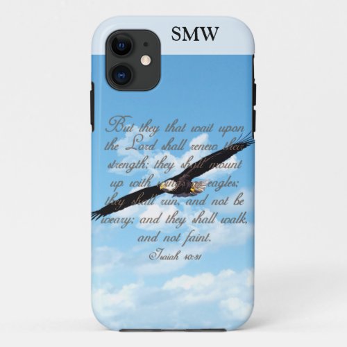 Wings as Eagles Isaiah 4031 Christian Bible iPhone 11 Case