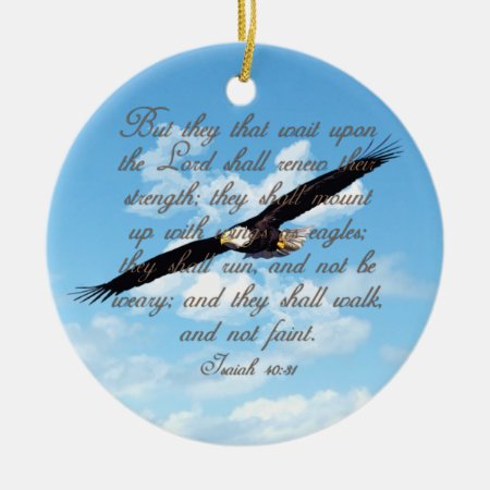 Wings As Eagles, Isaiah 40:31 Christian Bible Ceramic Ornament