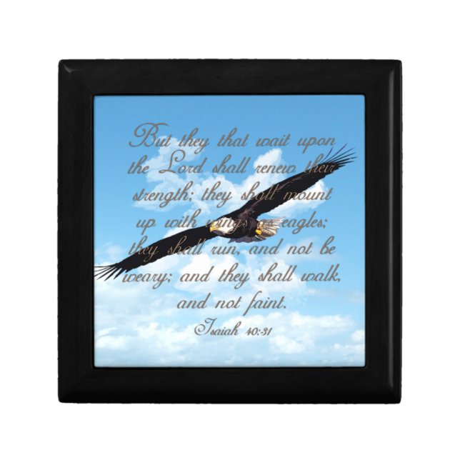 Wings as Eagles, Isaiah 40:31 Christian Bible Jewelry Box (Front)