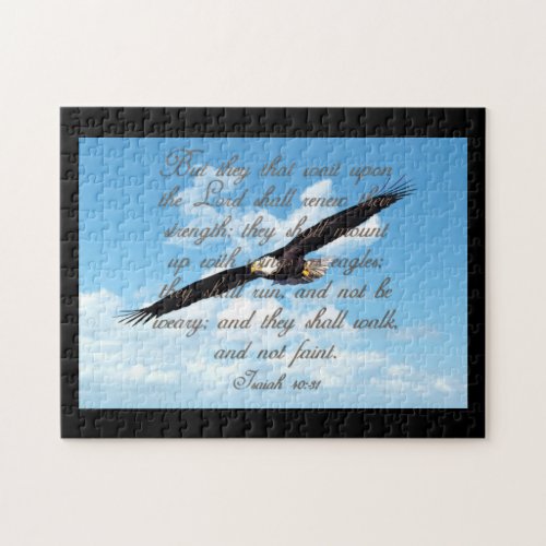 Wings as Eagles Isaiah 4031 Christian Bible Jigsaw Puzzle