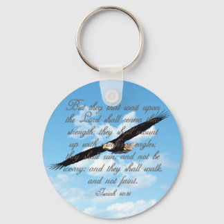 Wings as Eagles, Isaiah 40:31 Christian Bible Keychain