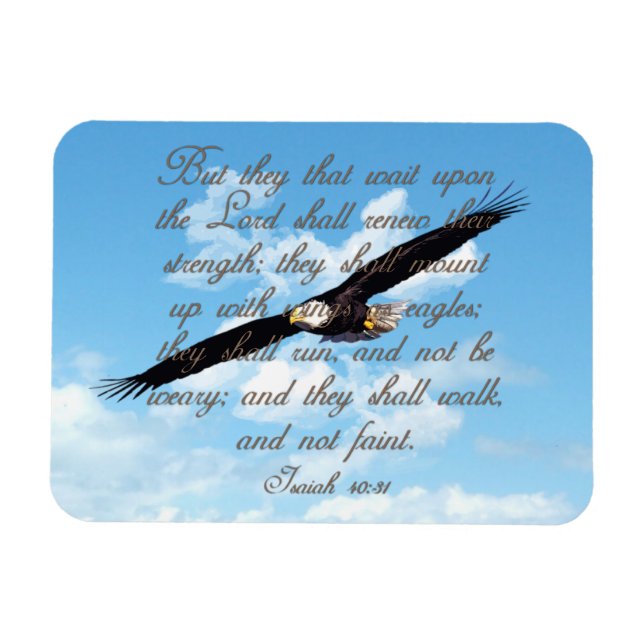 Wings as Eagles, Isaiah 40:31 Christian Bible Magnet (Horizontal)