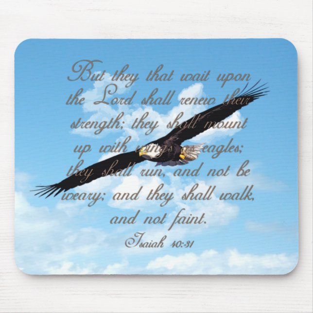 Wings as Eagles, Isaiah 40:31 Christian Bible Mouse Pad (Front)