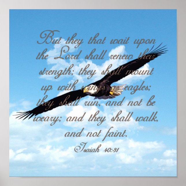 Wings as Eagles, Isaiah 40:31 Christian Bible Poster (Front)