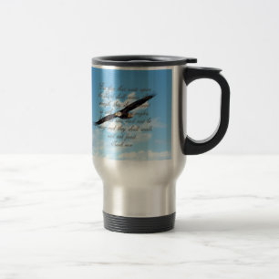 Wings as Eagles, Isaiah 40:31 Christian Bible Travel Mug