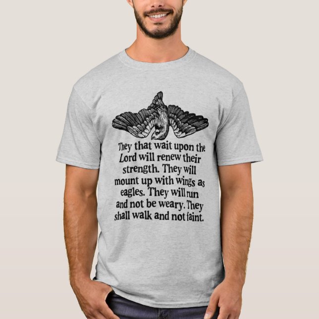 Wings As Eagles Isaiah 40:31 T-Shirt (Front)