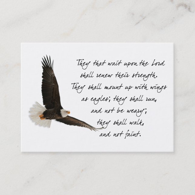 Wings As Eagles Isaiah 40 Inspirational Custom Business Card (Front)