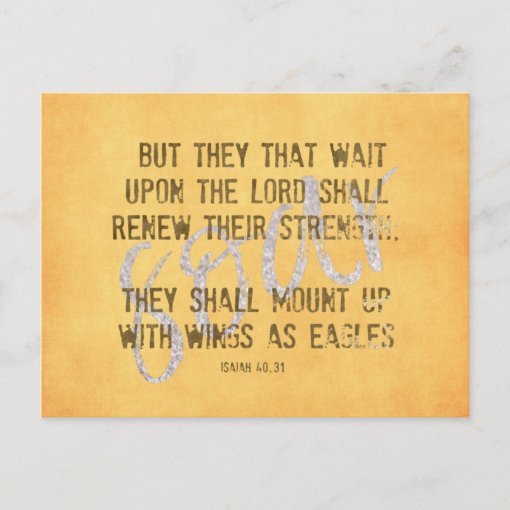 Wings as Eagles KJV Scripture Postcard Zazzle